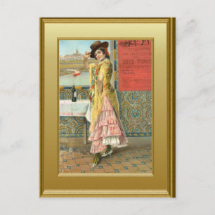 Mädchen in einer Diskothek Postkarte