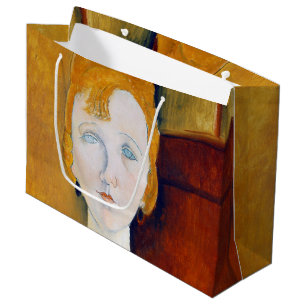 Mädchen in einer grünen Bluse, Modigliani Large Gi Große Geschenktüte