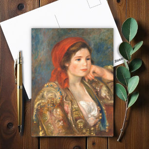 Mädchen in einer spanischen Jacke, Renoir Postkarte