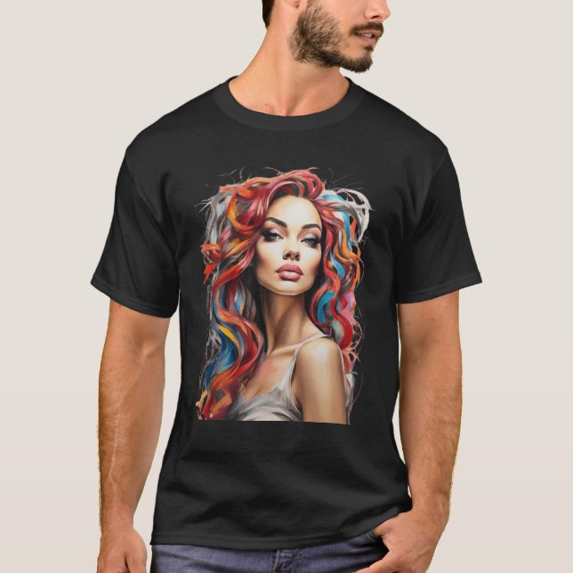 Mädchen in Farben T-Shirt (Vorderseite)