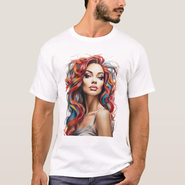 Mädchen in Farben T-Shirt (Vorderseite)