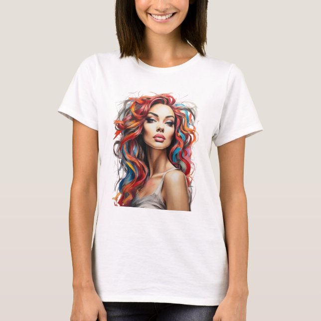Mädchen in Farben T-Shirt (Vorderseite)