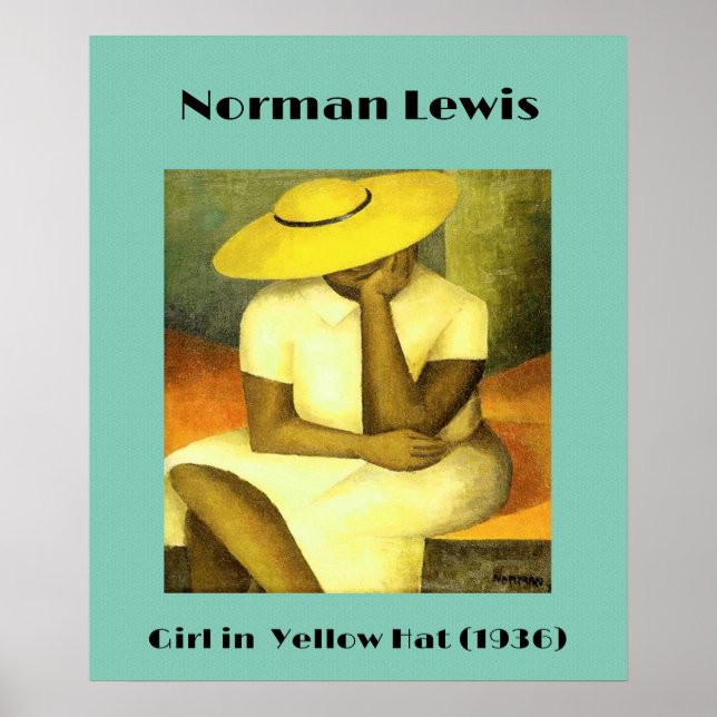 Mädchen in gelbem Hut von Norman Lewis (1936) Poster (Vorne)