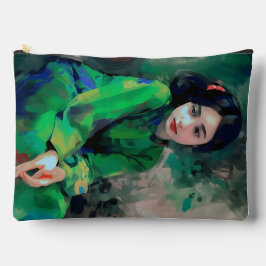 Mädchen in grünem Kleid Zubehörtasche