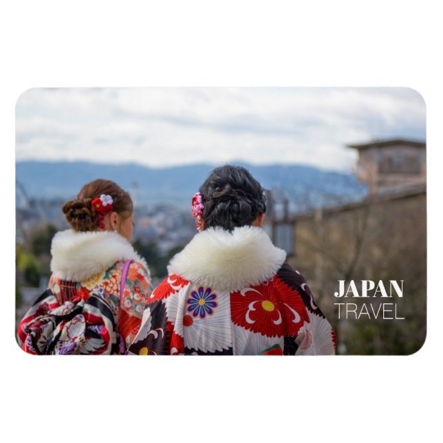 Mädchen in Kimono, Kyōto, Japan ReiseSouvenir Magnet (Horizontal)