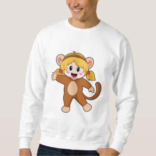 Mädchen in Kostüm als Affe Sweatshirt