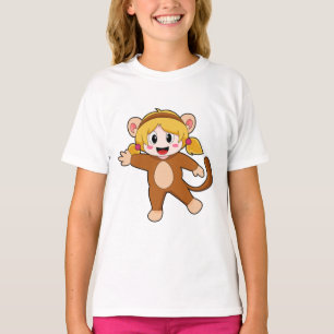 Mädchen in Kostüm als Affe T-Shirt
