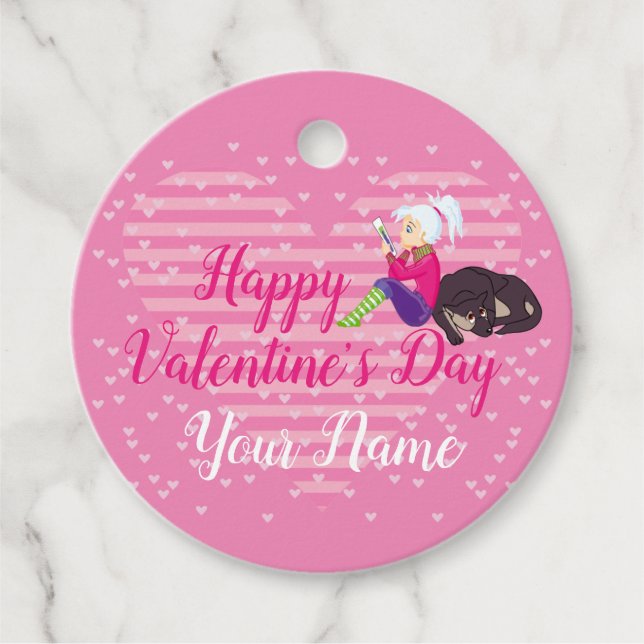 Mädchen in Liebe Geschenkanhänger (Vorderseite)