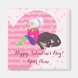 Mädchen in Liebe Magnet