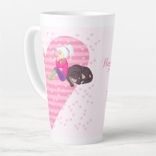 Mädchen in Liebe Milchtasse