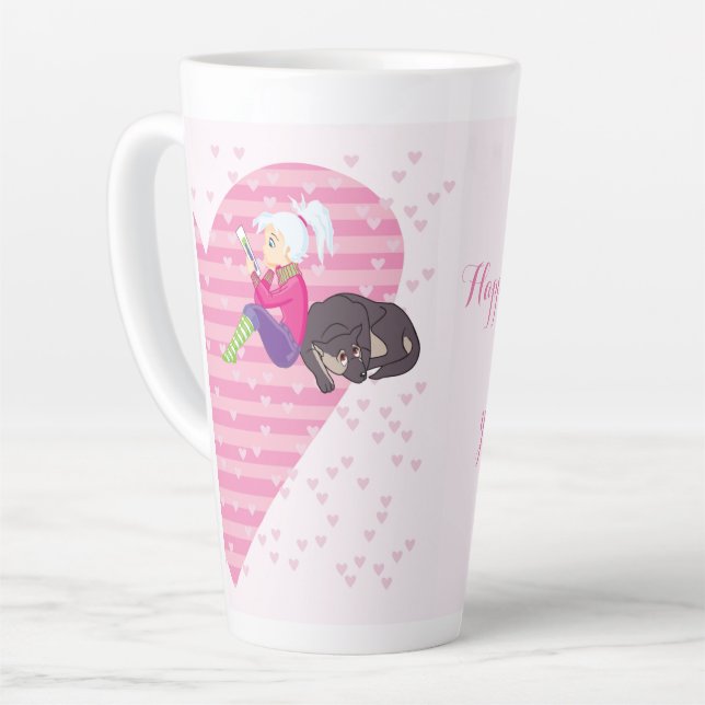 Mädchen in Liebe Milchtasse (Linke Ecke)