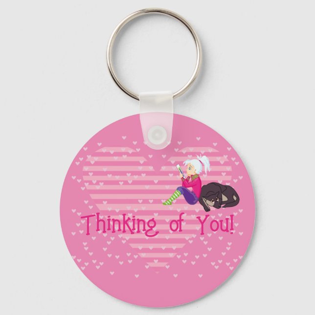 Mädchen in Liebe Schlüsselanhänger (Vorderseite)