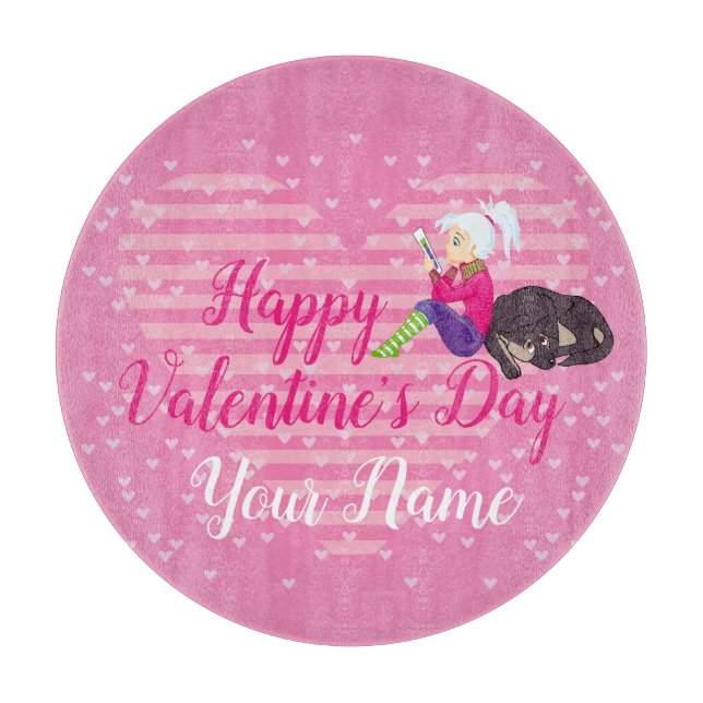 Mädchen in Liebe Schneidebrett (Vorderseite)