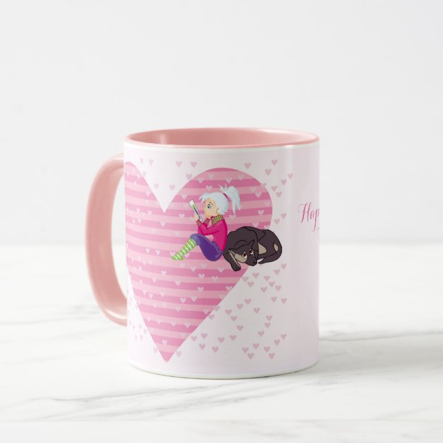 Mädchen in Liebe Tasse (Vorderseite Links)