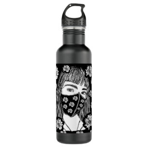 Mädchen in Maske Edelstahlflasche