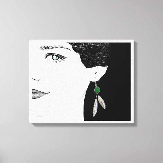 Mädchen in Perlenohrbilderkunst Leinwanddruck (Vorderseite)