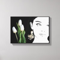 Mädchen in Perlenohring Mode-Illustration trendy