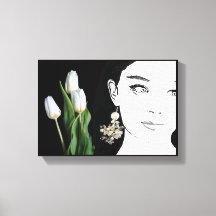 Mädchen in Perlenohring Mode-Illustration trendy