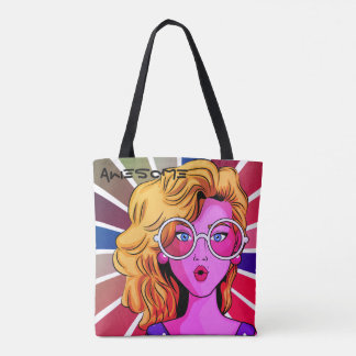 Mädchen in Retro sehen Personalisiert aus Tasche