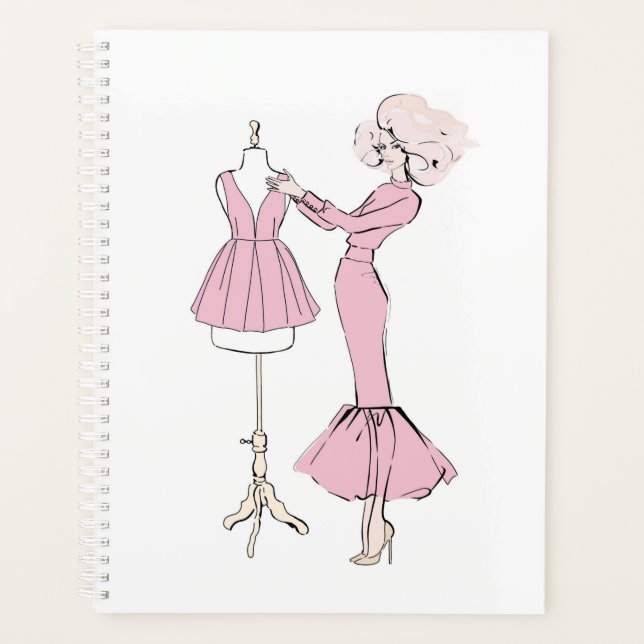 Mädchen in rosa Kleid mit Kleid auf der Prüfpuppe Planer (Vorderseite)