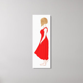 Mädchen in Rot-Kleid Ölgemälde Leinwand drucken