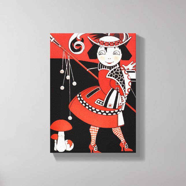 Mädchen in Rot Leinwanddruck (Vorderseite)