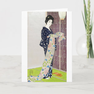 Mädchen in Sommerkostüme, Goyō Hashiguchi Karte