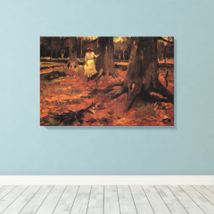 Mädchen in Weiß im Wald von Vincent van Gogh Leinwanddruck