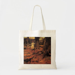 Mädchen in Weiß im Wald von Vincent van Gogh Tragetasche