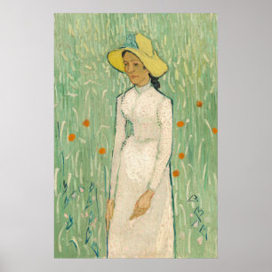 Mädchen in Weiß - Vincent van Gogh Kunstgedicht Poster