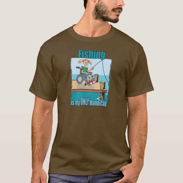 Mädchen in WheelChair Angeln T-Shirt (Vorderseite)