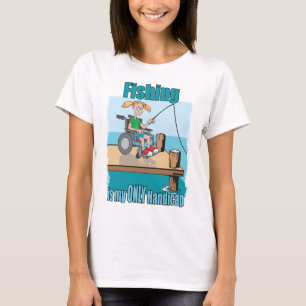 Mädchen in WheelChair Angeln T-Shirt