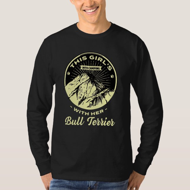 Mädchen ins Camping mit ihrer Bull Terrier Bully C T-Shirt (Vorderseite)