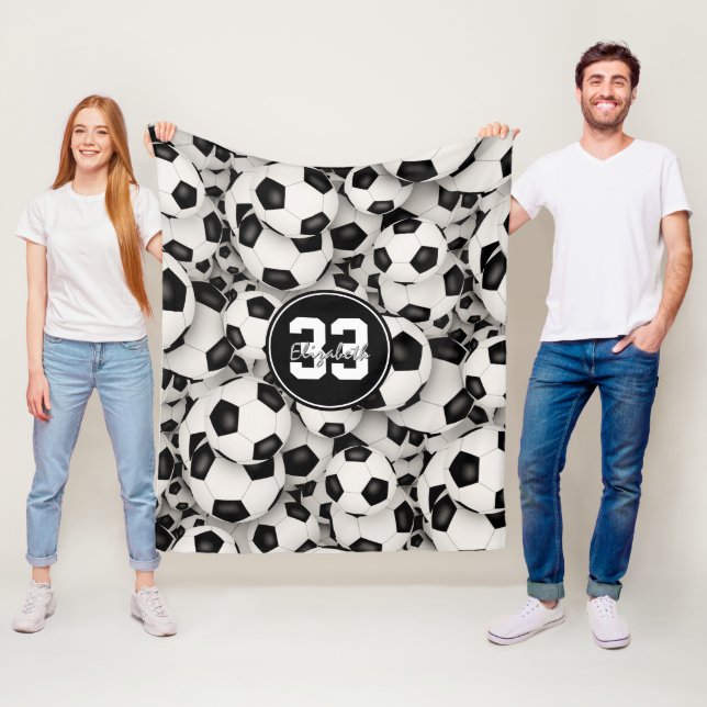 Mädchen Jungen endlose Fußball-Muster Fleecedecke (Beispiel)