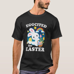 Mädchen Jungen Kinder Eggcited für Osterhasen Oste T-Shirt