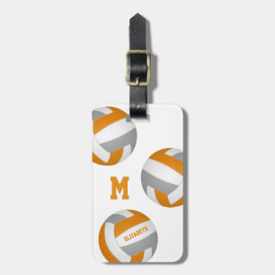 Mädchen Jungen orange-graues Volleyballteam Gepäckanhänger
