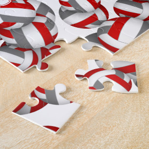 Mädchen Jungen Rot Graue Mannschaft Farben Volleyb