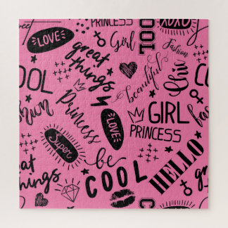 Mädchen kalligrafisch: Nahtloses Modedesign