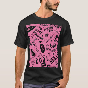 Mädchen kalligrafisch: Nahtloses Modedesign T-Shirt