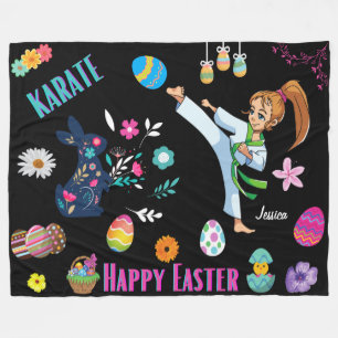 Mädchen Karate Frohe Ostern Dekorativ Fleecedecke