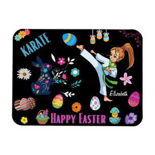 Mädchen Karate Frohe Ostern Dekorativ Magnet