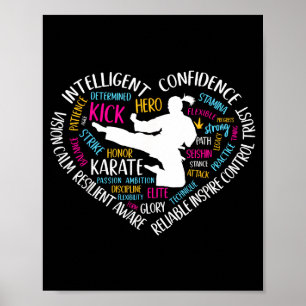 Mädchen Karate Herz Teens Kampfsport Poster
