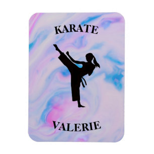 Mädchen Karate Pastell-Swirbel Magnet