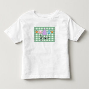 Mädchen Kariert Trick oder behandeln Name Kleinkin Kleinkind T-shirt
