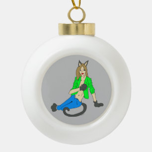 Mädchen Keramik Kugel-Ornament