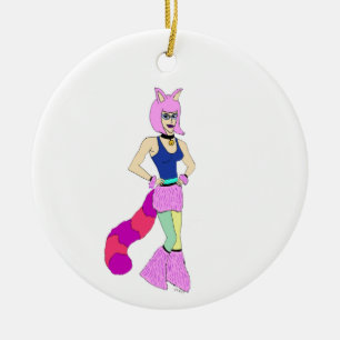 Mädchen Keramik Ornament