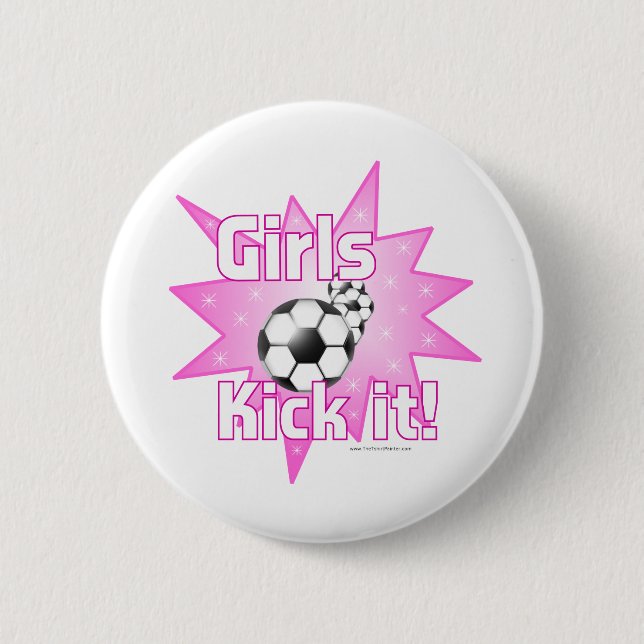 Mädchen Kick it Button (Vorderseite)