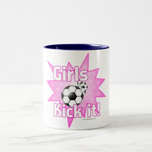 Mädchen Kick it Zweifarbige Tasse (Mittel)