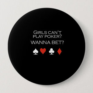 Mädchen kippen Spiel-Poker T - Shirtweiß Button