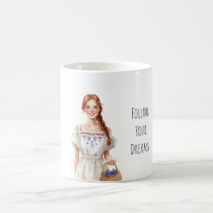 Mädchen Kleid Rothaarige Kaffeetasse